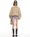 Lioness Vista Faux Suede Bomber Jacket In Brown