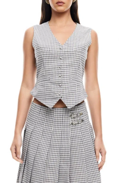 Lioness Wyoming Check Vest In Vintage Check