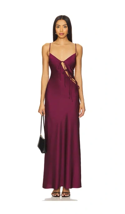 Lioness X Revolve About A Girl Maxi Dress In Burgundy