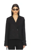 Lioness X Revolve Cropped Trencherous Coat In Black