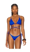 Lioness X Revolve Soleil Tie Bikini Top In Blue