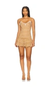 Lioness Yves Plaid Minidress In Brown