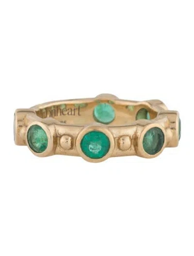 Pre-owned Lionheart 14k 1.32ctw Emerald Aurelia Beaded Stack Ring In Multi