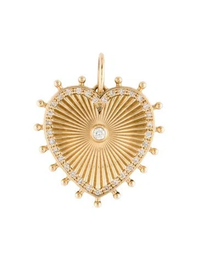 Pre-owned Lionheart 14k Diamond Cassandane Small Heart Medallion Pendant In Multi