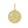 Lionheart 14k Gold Capricorn Diamond Bead Zodiac Medallion In Gold