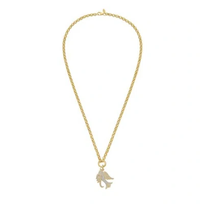 Lionheart 14k Gold Lovey Baby Bird Rolo Necklace
