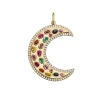 Lionheart 14k Gold Måneskin Multi Gemstone Moon Charm In Gold