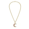 Shop Lionheart 14k Gold Måneskin Pink Sapphire Moon Charm Rolo Necklace
