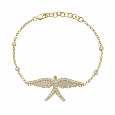Lionheart 14k Gold Wings Of Love Diamond Bracelet