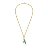 Lionheart 14k Gold Wings Of Love Emerald Swallow Charm Rolo Necklace In Gold