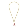 Lionheart 14k Gold Wings Of Love Ruby Swallow Charm Rolo Necklace In Gold