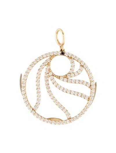 Pre-owned Lionheart 14k Mother Of Pearl, Resin & Diamond Interchangeable Pendant In Multi