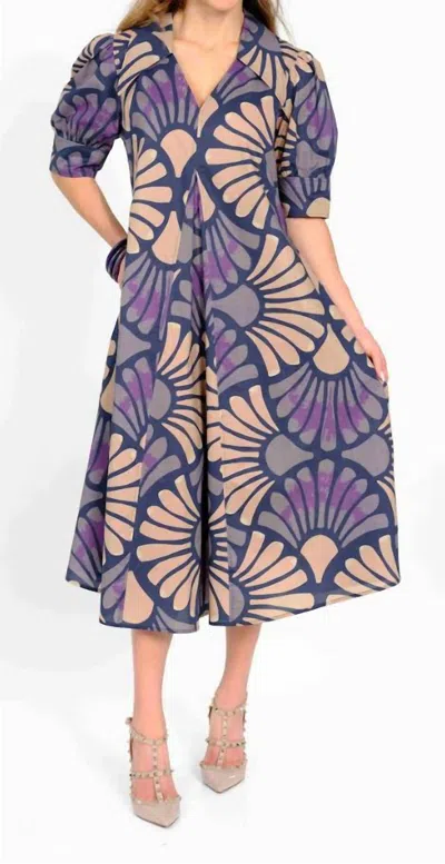 Lior Amber Short Sleeve Dress In Purple In Gold