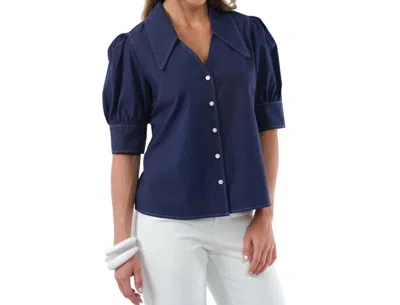 Lior Blanche Boyfriend Shirt In Navy In Blue