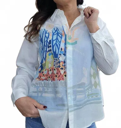 Lior Button Front Top In Patio In Multi