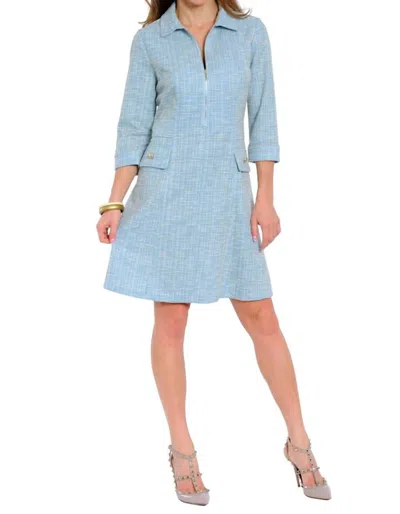 Lior Celebrity Half Zip Mini Dress In Blue