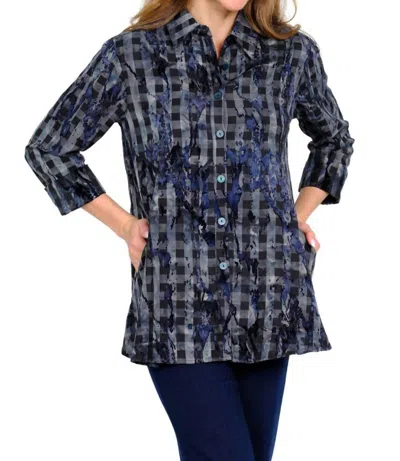 Lior Cherish Top In Blue And Black In Multi