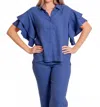 Lior Harmony Short Sleeve Top In True Blue In Blue