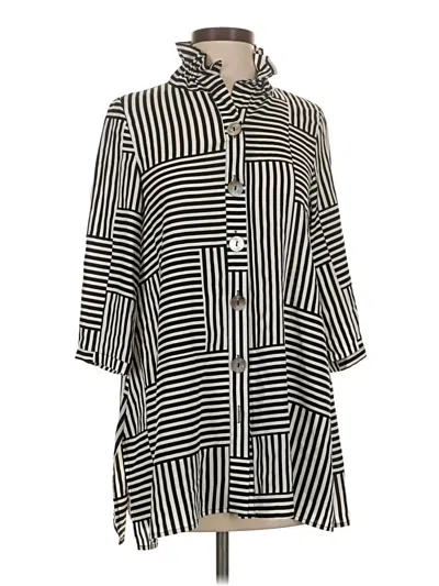 Pre-owned Lior Paris 3/4 Sleeve Button Down Shirt In Black