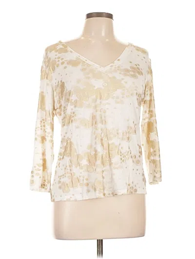 Pre-owned Lior Paris 3/4 Sleeve Top Ivory V-neck Tops In White
