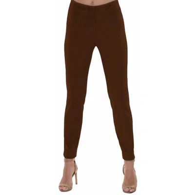 Lior Sasha Pull-on Straight Leg Pants In Chocolate Denim In Black