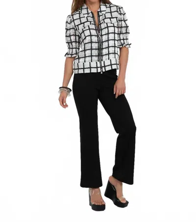 Lior Steffi Wide Leg Pull On Soft Ponte Pants In Black