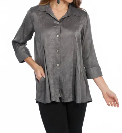 Lior Valor Satin Blouse In Anthracite In Gray