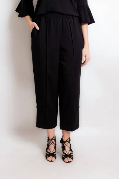 Lior Zee Pant With Single Pearl Accent In Black