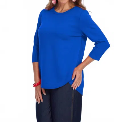 Lior Zofi 3/4 Ponte Knit Top In Bright Blue