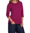 Lior Zofi Top - 3/4 Ponte Knit Pullover In Berry In Purple