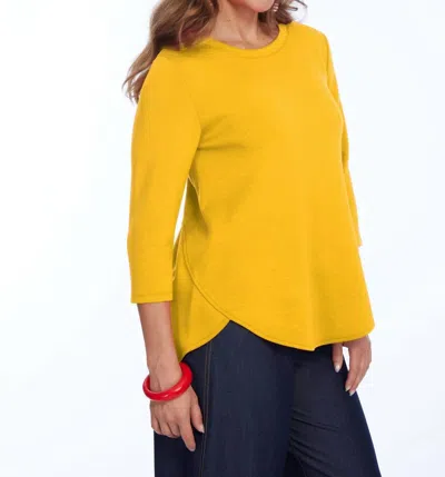 Lior Zofi Top - 3/4 Ponte Knit Pullover In Golden Yellow