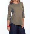 Lior Zofi Top - 3/4 Ponte Knit Pullover In Taupe In Gray