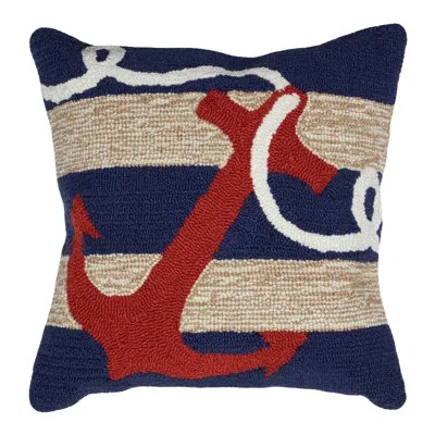 Liora Manne Anchor Throw Pillow In Navy