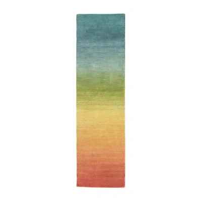 Liora Manne Arca Ombre Wool 2'x7'6" Indoor Rectangular Runner In Multi
