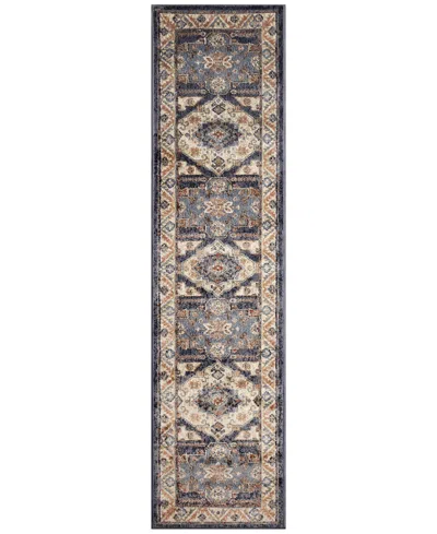 Liora Manne Ariana Floral Medallion 1'11"x7'6" Runner Area Rug In Blue