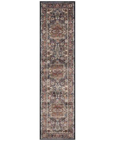 Liora Manne Ariana Heriz 1'11"x7'6" Runner Area Rug In Navy
