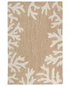 Liora Manne Capri Coral Border 1'8"x2'6" Area Rug In Neutral