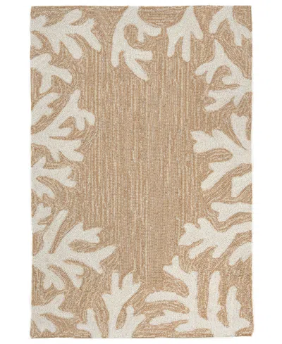 Liora Manne Capri Coral Border 1'8"x2'6" Area Rug In Neutral