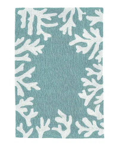 Liora Manne Capri Coral Border Area Rug, 1'8 X 2'6 In Blue