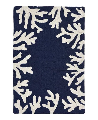 Liora Manne Capri Coral Border Area Rug, 1'8 X 2'6 In Blue