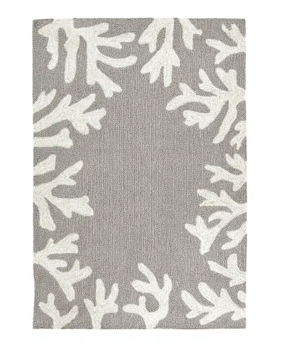 Liora Manne Capri Coral Border Area Rug, 1'8 X 2'6 In Silver