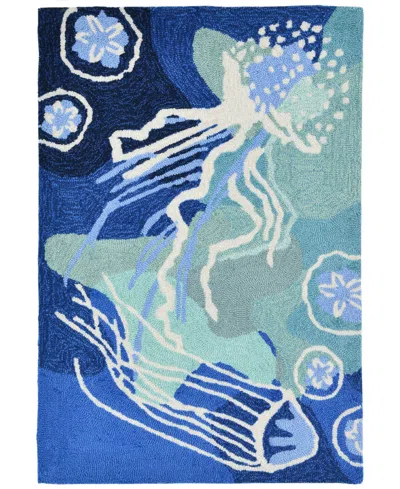 Liora Manne Capri Jelly Fish 1'8"x2'6" Area Rug In Ocean