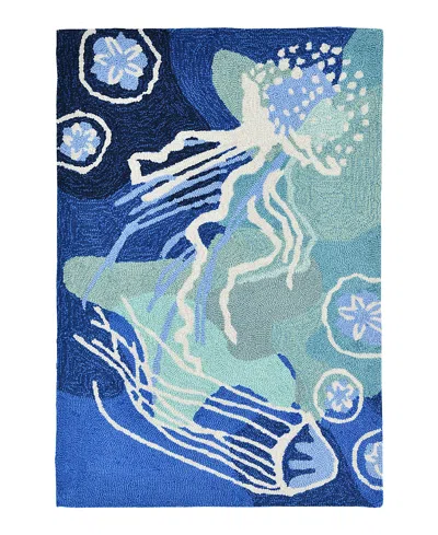 Liora Manne Capri Jelly Fish Area Rug, 1'8 X 2'6 In Blue