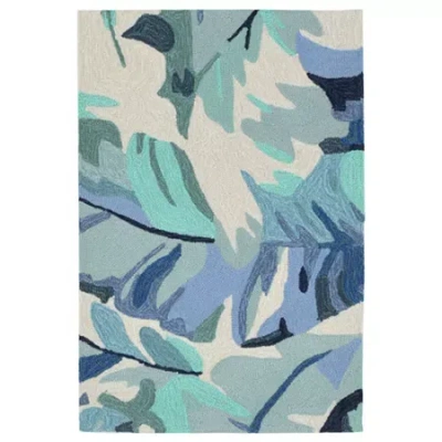 Liora Manne Capri Palm Leaf Hand Tufted Indoor Outdoor Rectangular Accent Rug In Multi