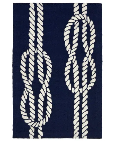 Liora Manne Capri Ropes 1'8"x2'6" Area Rug In Navy