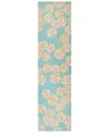 Liora Manne Capri Sea Biscuit 2'x8' Runner Area Rug In Aqua