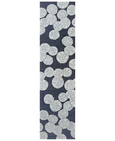 Liora Manne Capri Sea Biscuit 2'x8' Runner Area Rug In Navy