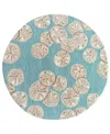 Liora Manne Capri Sea Biscuit 3'x3' Round Area Rug In Aqua