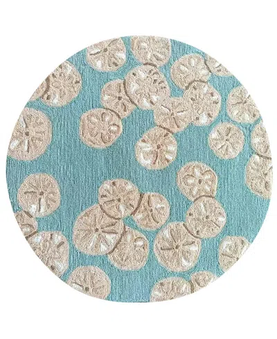 Liora Manne Capri Sea Biscuit 3'x3' Round Area Rug In Aqua