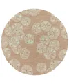 Liora Manne Capri Sea Biscuit 3'x3' Round Area Rug In Camel